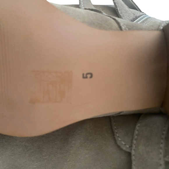 ASOS Triple Buckle Suede Western Ankle Boots Taupe Size 5 | Made in Italy - Picture 9 of 16